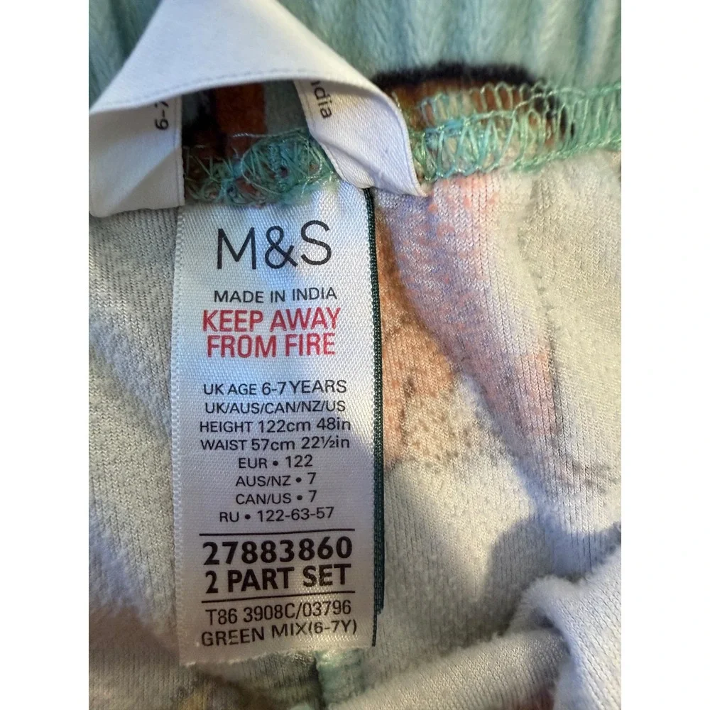 Marks & Spencer The Gruffalo Fleece Pajama Set Green Kids Size 6-7Y 27883860